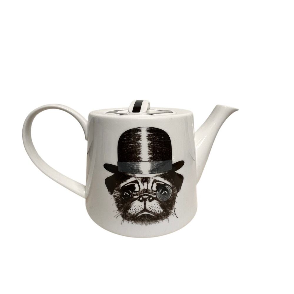 Jameson & Tailor Whimsical Pug w/Tophat & Monocle Teapot - Picture 2 of 12